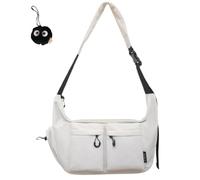 LIBIQI 2025 Nouveau Dallaswind Sac messager en toile de grande capacité, grand sac à bandoulière, sac à bandoulière vintage, sacoche en toile résistante à l'eau, Blanc., Taille unique