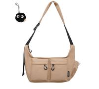 LIBIQI 2025 Nouveau Dallaswind Sac messager en toile de grande capacité, grand sac à bandoulière, sac à bandoulière vintage, sacoche en toile résistante à l'eau, kaki, Taille unique
