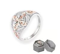 LIBIQI Handmade Witch's Return-Knot Protection Ring, Protect Your Loved Ones, S925 Witches Knot Ring, Silver Knot Design, Valentine's Day Gift for Her (Slivery,7)