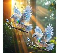 Libiyi Oiseau Bleu Spirituel: Un Symbole Scintillant De Lumière, Chance Et Calme, Symbole De Joie, D’Espoir Et De Bonne Fortune, Cadeau Significatif, Rempli D’Âme Et De Sérénité(2PCS,20*20CM)