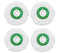 Libman Tornado Spin Mop Recharges - Étui de 4 têtes en Microfibre, faciles à remplacer, lavables en Machine, Vert et Blanc