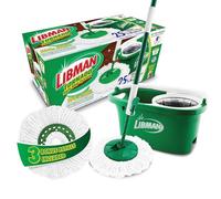 Libman Tornado Spin Mop System avec 3 têtes de Recharge, serpillère rotative en Microfibre et Seau avec essoreuse pour la Maison, Nettoyage du Sol du Bois Dur, stratifié, carrelage, nettoyant Toutes