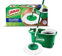 Libman Tornado Spin Mop System Serpillère et Seau avec essoreur, Balai pour Nettoyage du Sol, 1 tête de Balai Incluse