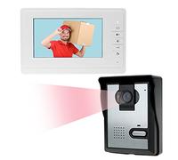 LIBO 7 Pouces Filaire Maison vidéo interphone de Porte Sonnette IR Vision Nocturne 25 sonneries IP54 imperméable à l'eau pour système de Porte d'entrée de Serrure