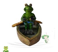 LIBOOI Statue de grenouille en résine, décoration d'étang, sculpture fantaisiste de grenouille verte pour jardin, étang, cour