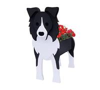 LIBOOI UKBT-221123GW02-5-WQW Pot de fleurs pour chien, pot de fleurs en forme d'animal, cadeau pour les amoureux des chiens, pour jardin, cactus, bureau, maison, 27 x 17,5 cm
