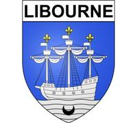 Libourne 33 ville Stickers blason autocollant adhésif - Taille : 8 cm