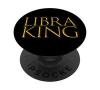 Libra King Top Birthday Gift for October Bday Libra Men PopSockets PopGrip Adhésif