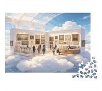Librairie Céleste de Rêve Puzzle 1000 Pièces Puzzle pour Adultes Papier Scène Nuages Puzzle en Famille Détente Concentration Décoration Cadeau 52x38cm/1000pcs