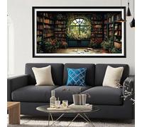 Librairie Diamond Painting Adulte, 5D Diamond Painting Usine Kit Broderie Diamant Complet Kit 100x200cm Peinture Diamant Adulte DIY Point de Croix Cristal Art Tableau Decoration Murale, Cadeau Y6-50