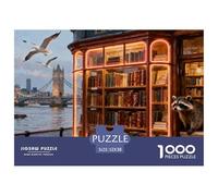 Librairie du Fleuve Tamise à Londres Puzzle en Bois Imperméable Puzzles De 1000 Pièces pour Adultes Cadeaux Défi Et Casse-tête Jeux De Stimulants