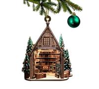 Librairie Ornement de Noël | Ornement de librairie de Noël, cadeau de Noël, décorations de porte de Noël, décorations réalistes d'arbre de vacances, faveurs, pendentifs, décorations de fenêtre
