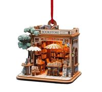 Librairie Ornement de Noël | Ornement de librairie de Noël, cadeau de Noël, décorations de porte de Noël, décorations réalistes d'arbre de vacances, faveurs, pendentifs, décorations de fenêtre