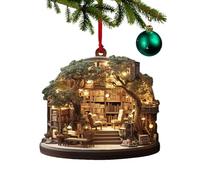 Librairie Ornement de Noël | Ornement de librairie de Noël, cadeau de Noël, décorations de porte de Noël, décorations réalistes d'arbre de vacances, faveurs, pendentifs, décorations de fenêtre