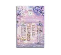 Librairie, peinture colorée, jolie affiche sur toile pour chambre, salon, étude, esthétique et décoration, style sans cadre, 50 x 75 cm