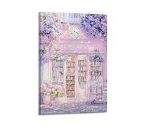 Librairie, peinture colorée, jolie affiche sur toile pour chambre, salon, étude, esthétique et décoration, style cadre, 60 x 90 cm