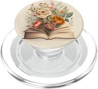 Librarian Flowery Book Lover Bookish Floral Aesthetic PopSockets PopGrip pour MagSafe