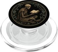 Librarian Skeleton Gothic Goth Aesthetic Book Reading Lover PopSockets PopGrip pour MagSafe