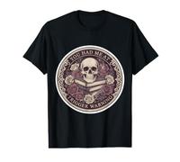 Librarian Squelette Déclencheur Avertissement Livre Amoureux Lecture Floral T-Shirt Graphique avec Valeur