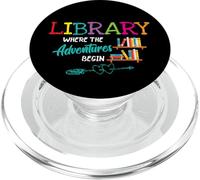 Library Books Where Adventure Begins - Librarian Reader PopSockets PopGrip pour MagSafe