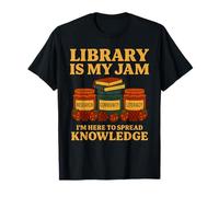 Library is My Jam Drôle Bibliothécaire lisant la rentrée Scolaire T-Shirt