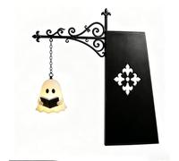 Library Lantern Decorative Bookshelf Lighting, Vintage Mini Street Lamp or Ghost Bookend Decor with Warm LED Light, Book Shelf Lights for Bookworms ，Forme fantomatique