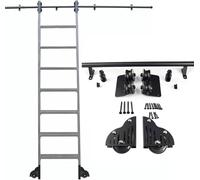 Library Rolling Ladder Track Full Set Hardware,Schiebeleiter,Bibliothek, komplettes Set,Hardware-Rollbahn mit Bodenrollenrädern,3,3-20 Fuß Rollleiterschienen/Rollen(ohne Le(Size:10ft/300cm Track kit)