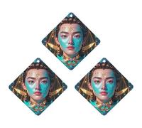 Libra's Interesting Face Lot de 3 désodorisants à suspendre pour voiture, maison, bureau Gris