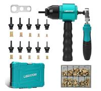 LIBRATON Adaptateur de perceuse à rivet et liquet, perceuse sans fil et kit d'outils de rivet manuel, 10 mandrins (M3 à M8, 6-32 à 1/4-20), 100 écrous, changement rapide, pour bricolage et