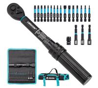 LIBRATON Clé Dynamométrique Vélo 1/4", 2-14 Nm, Cle Dynamometrique avec 72 Dents, 0,1 Nm Micro-ajustement, Embout Hexagonale & Torx, Tournevis à Douille, Adaptateur Choc vers Hex 1/4", pour Réparation