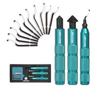 LIBRATON Ebavureur, Outil D'ébavurage Manuel, Alésoir Manuel, Rotatif à 360° avec 10 Lames HSS, pour Métal, Résine, PVC, Plastique, Cuivre, Imprimante 3d, Bois - Outil d'ébavurage et Finition Bord