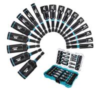 LIBRATON Lot de 18 Douilles à Choc Magnétiques, Embouts à Impact | Métriques Profondes 6-17mm et Standards 5-14mm, avec Rallonge Magnétique 1/4" et Mallette de Rangement pour Visseuse