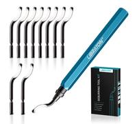 Libraton Outil D'ébavurage, Ebavureur Manuel, Burr Remover avec 11 Lames de Rechange en Acier Rapide, 360° Rotatif Deburr pour Aluminium, l'impression 3D, Cuivre et Acier Métal, Plastique, PVC