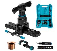 LIBRATON Outil D'évasement Simple, 1/4''-3/4'' et 6-19mm Évasement CVC à 45 Degrés Excentrique pour Tuyaux en Cuivre, Laiton et Aluminium, Coupe-Tube et Outil à Ébavurer, Kit de Évaser avec Coffret