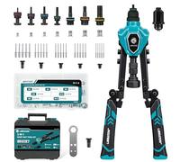 LIBRATON Pince à Rivet et Insert Fileté 2 en 1 Pliable, avec Mallette | 7 Mandrins (M3-M12) & 5 Embouts (2,4-6,4mm), 70 Écrous à Sertir & 200 Rivets Pop, Outil Manuel Puissant pour Auto Bricolage
