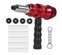 Libraton Pince à riveter pour visseuse sans fil, kit professionnel avec 100 rivets aveugles et 4 têtes de rivets interchangeables 2,4-4,8 mm, adaptateur de pistolet à riveter pour perceuse