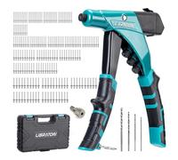 LIBRATON Pince à Riveter Professionnelle, Riveteuse avec Conteneur d'arbre | Pistolet à Rivet Manuelle, Riveteuse Robuste, Outil de Rivetage, Buses Interchangeables Sans Outil, pour Réparation