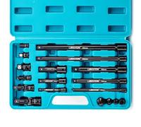 LIBRATON Rallonge pour Cliquet, Set d’Adaptateurs et Douilles, 18PCS Extensions de Clé à Douille, Réducteurs et Cardans, Adaptateur Carré vers Hex 1/4 3/8 1/2