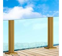 Libre association Colonne de garde-corps de plate-forme, colonne de garde-corps de cour, colonne de verre à rainure interne carrée lisse et résistante à l'usure(Mid Post,105cm(41.3in))