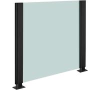 Libre association Colonne de garde-corps de plate-forme, colonne de panneau de garde-corps avec écrou, colonne de garde-corps en verre noir résistant à la chaleur(End Post,85cm(33.5in))