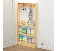 Libreria A 3 Ripiani Scaffale Salvaspazio Dietro La Scaffale Sottile Montaggio A Multistrato con Ganci per Abiti per Camera da Letto, Soggiorno,Casa,Ufficio,Dietro La