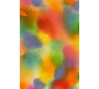 Libreta Acuarela Verde y Naranja: Cuaderno con líneas y diseño vibrante