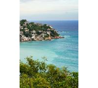 Libreta Bahía de los Tiburones, Isla Tortuga: Cuaderno con líneas y diseño tropical