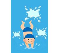 Libretto da Disegno Sportivo: 50 Pagine Bianche - Tema Nuoto M: Gadget regalo di ringraziamento per festa di compleanno bambini, album da disegno portatile formato A5