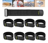 LIBRNTY 8 Pièces tendeur elastique plat,Bandes Anti-dérapantes30x5cm,bande scratch,nylon sangles de câble attaches et Détails Antidérapants,pour Câbles,Vélos,Camping et Tapis de Yoga