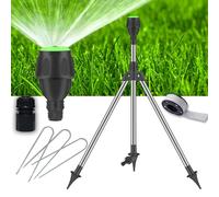 LIBRNTY Arroseur sur Trépied,Arroseur Oscillant,Pistolet arrosage Jardin,Arroseur de Jardin sur trépied télescopique en Laiton,Rotatifs Automatiques À 360 Degrés pour Cour, Jardin, pelouse (Vert)