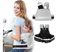 LIBRNTY Ceinture de Sécurité Moto pour Enfants,Réglable Harnais Moto Enfant,Harnais de sécurité pour Harnais réfléchissant et Pliable,Convient aux Enfants de 3 à 10 Ans, Vert (Gris)