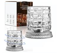 LIBRNTY Verre cognac,Verre à Martini à Bascule,Verres à Rhum Rotatif,Verre à Whisky à Bascule,Profil Sphérique Inférieur,Rotation à 360 Degrés pour Cognac Cocktail,Bourbon (Transparente B002)