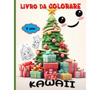 LIBRO DA COLORARE KAWAII: NATALE - PER BAMBINI A PARTIRE DA 8 ANNI - 36 DISEGNI - Formato 8 X 10 Po (20,32 x 25,4 cm)