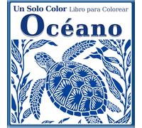 Libro de Colorear de Un Solo Color - Océano: Guías de puntos para colorear & ejemplo terminado en gris | Vida marina, peces tropicales y naturaleza submarina para todas las edades